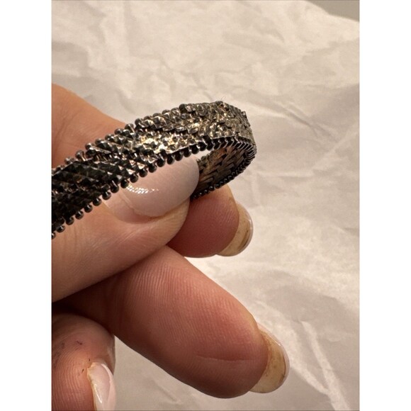 Vintage Sterling Bronze Woven Link Bracelet Made in Italy 1.4mm Unisex 14.10g - Picture 3 of 10